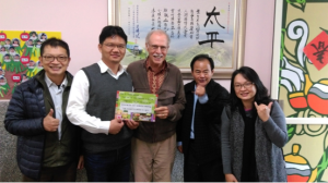 Dr. Jackson with the Tai-ping school principal, Dr. Ding, former dean of the teachers college, Dr. Chen, former chair of the education department, and Dr. Wang of the National Chiayi University.